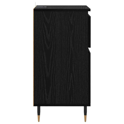 Dressoir Zwart Eiken 40 x 35 x 70 cm Gemonteerd hout en ijzer