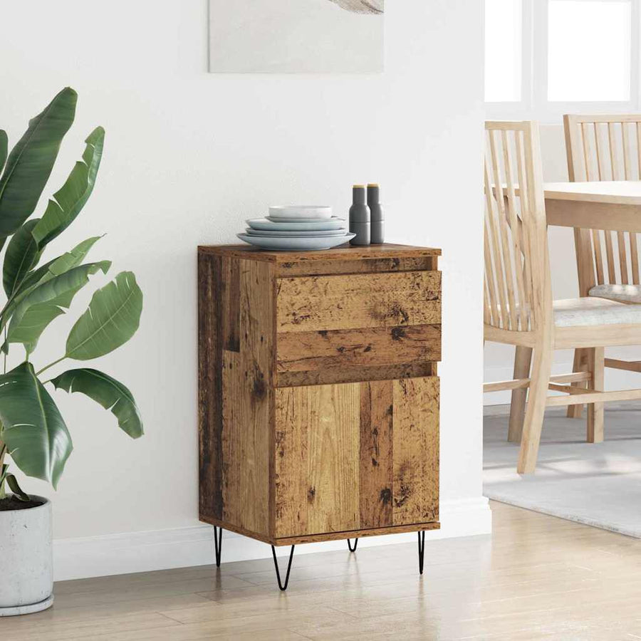 Dressoir met lade Oud hout 35 x 40 x 70 cm Bewerkt hout