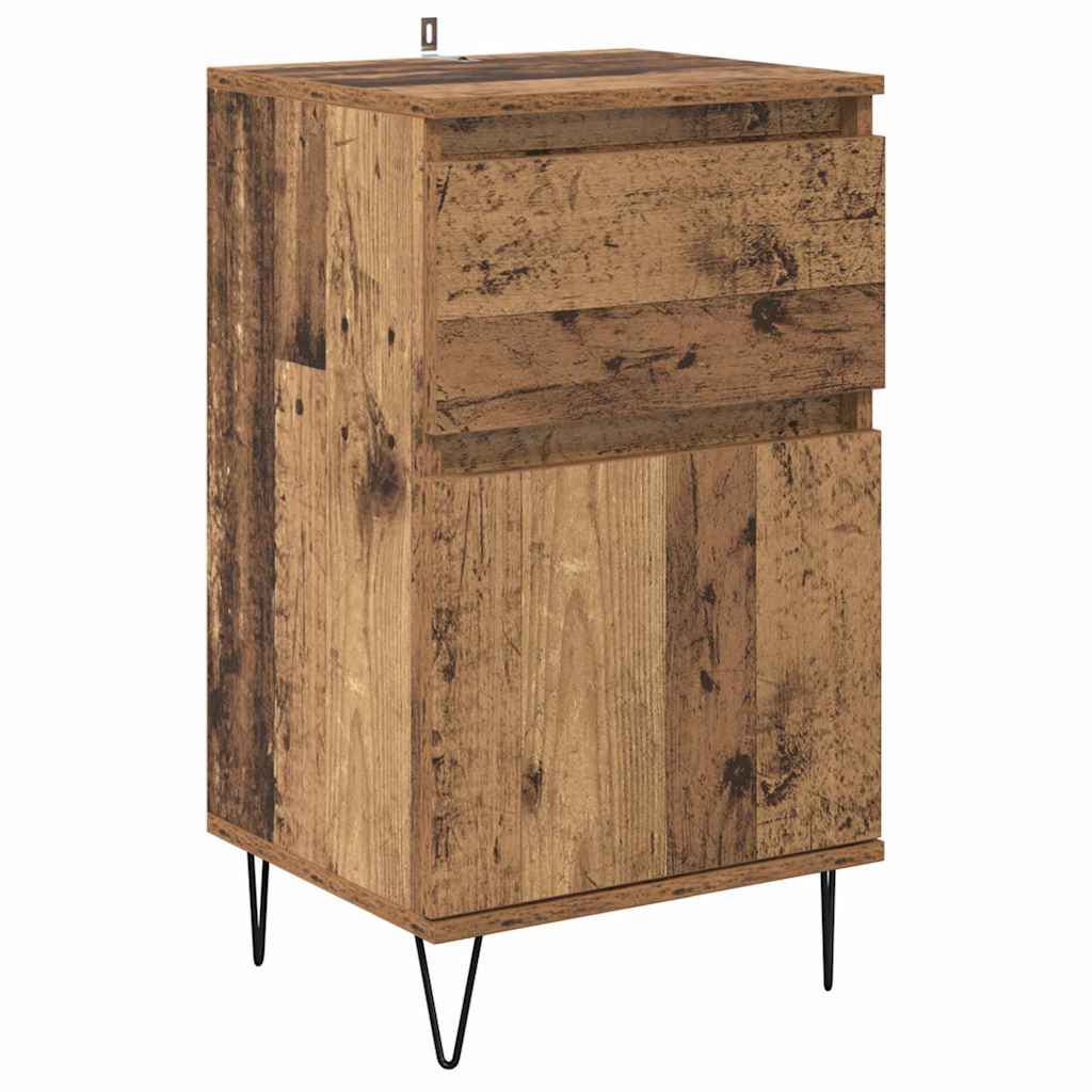 Dressoir met lade Oud hout 35 x 40 x 70 cm Bewerkt hout