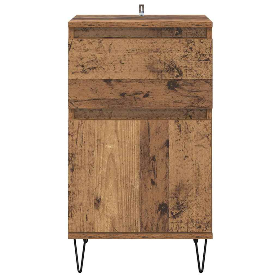 Dressoir met lade Oud hout 35 x 40 x 70 cm Bewerkt hout