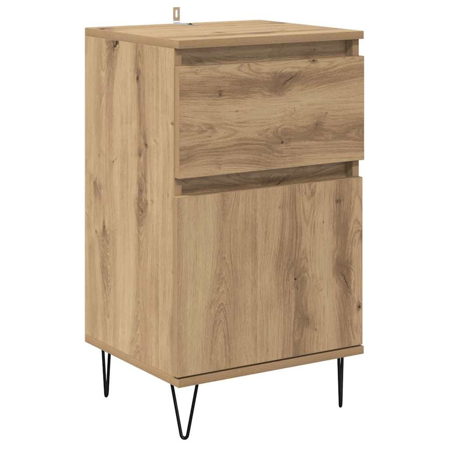 Dressoir artisanaal eikenkleurig 35 x 40 x 70 cm Bewerkt hout