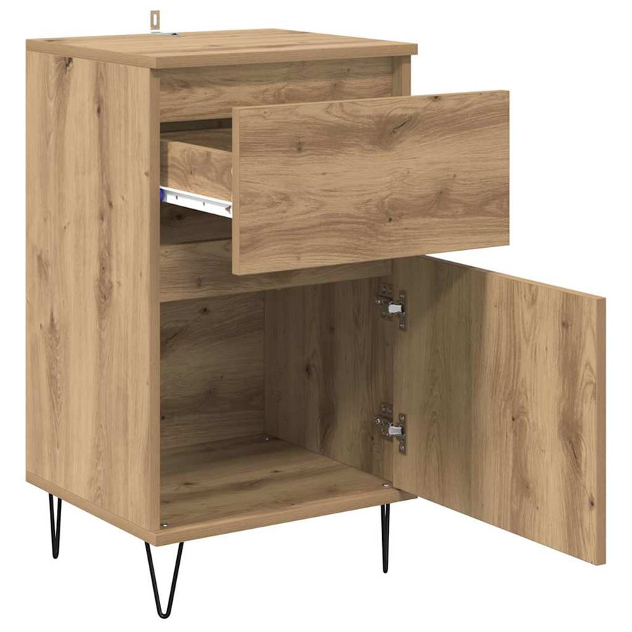 Dressoir artisanaal eikenkleurig 35 x 40 x 70 cm Bewerkt hout