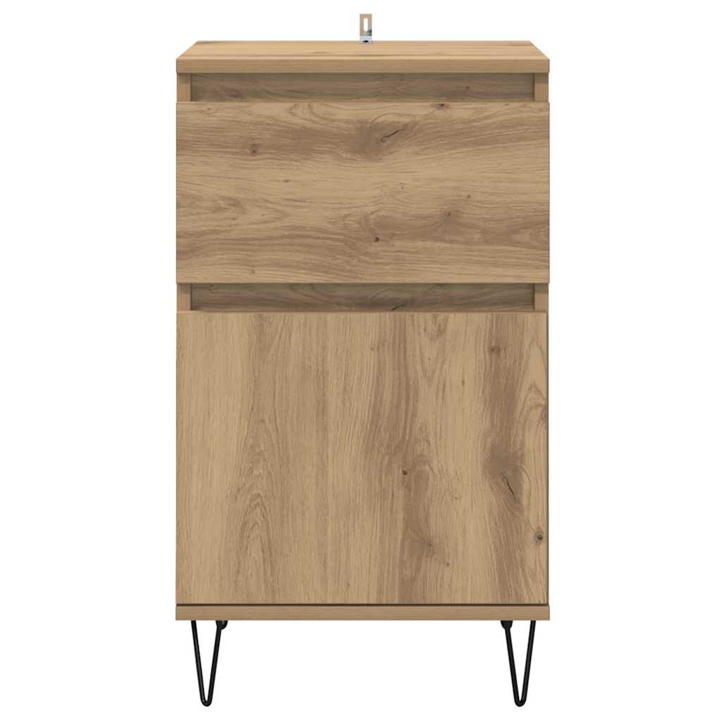Dressoir artisanaal eikenkleurig 35 x 40 x 70 cm Bewerkt hout