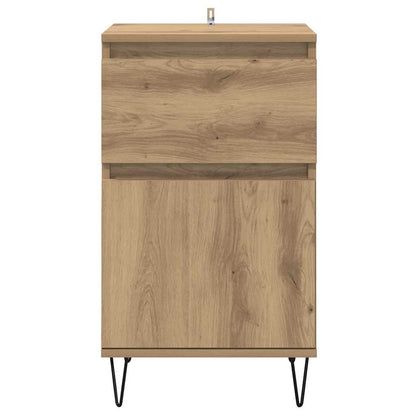 Dressoir artisanaal eikenkleurig 35 x 40 x 70 cm Bewerkt hout