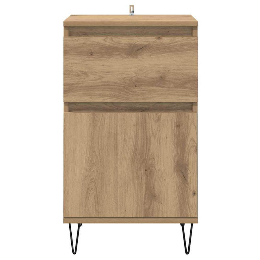 Dressoir artisanaal eikenkleurig 35 x 40 x 70 cm Bewerkt hout