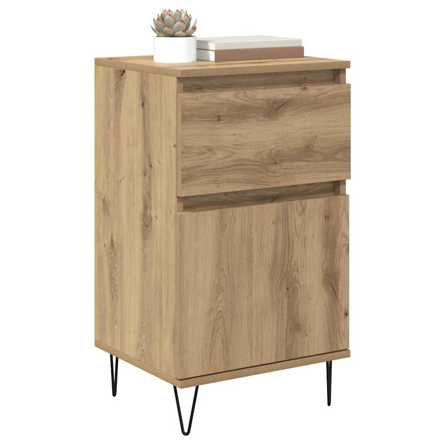 Dressoir artisanaal eikenkleurig 35 x 40 x 70 cm Bewerkt hout