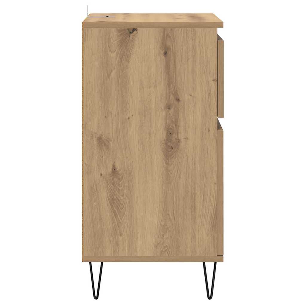 Dressoir artisanaal eikenkleurig 35 x 40 x 70 cm Bewerkt hout