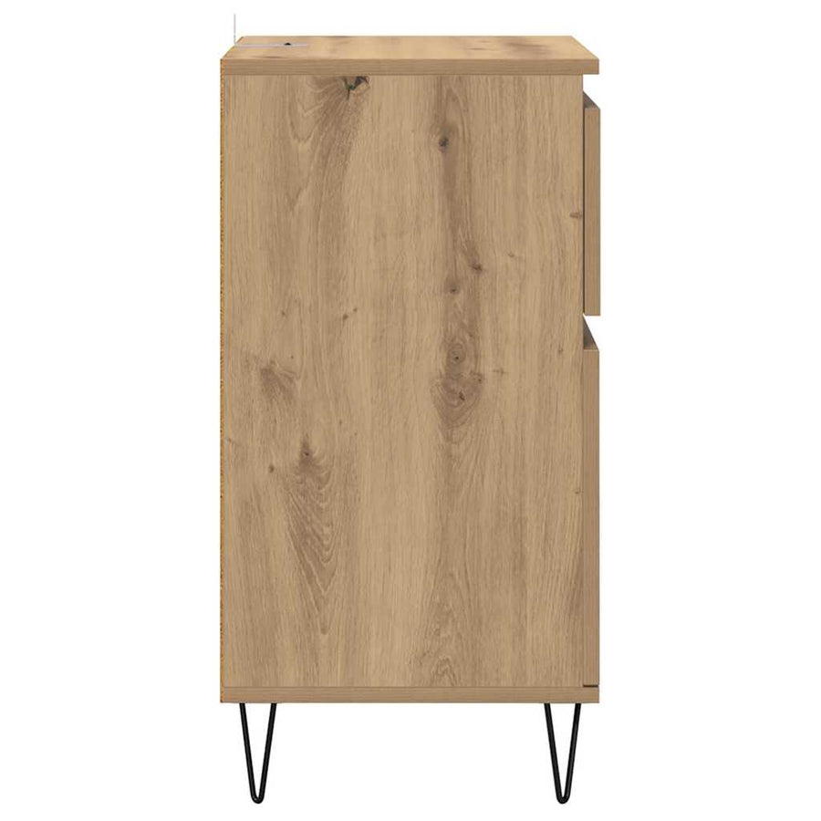 Dressoir artisanaal eikenkleurig 35 x 40 x 70 cm Bewerkt hout