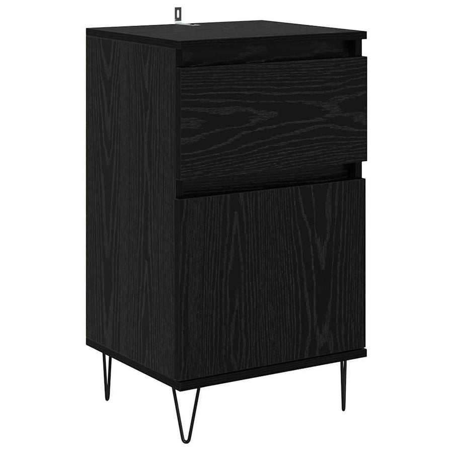 Dressoir met lade Zwart eiken 35 x 40 x 70 cm Bewerkt hout