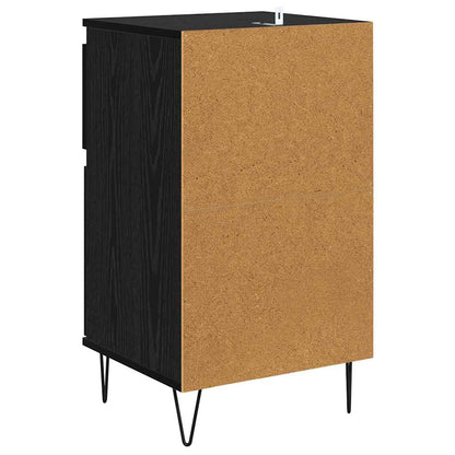 Dressoir met lade Zwart eiken 35 x 40 x 70 cm Bewerkt hout