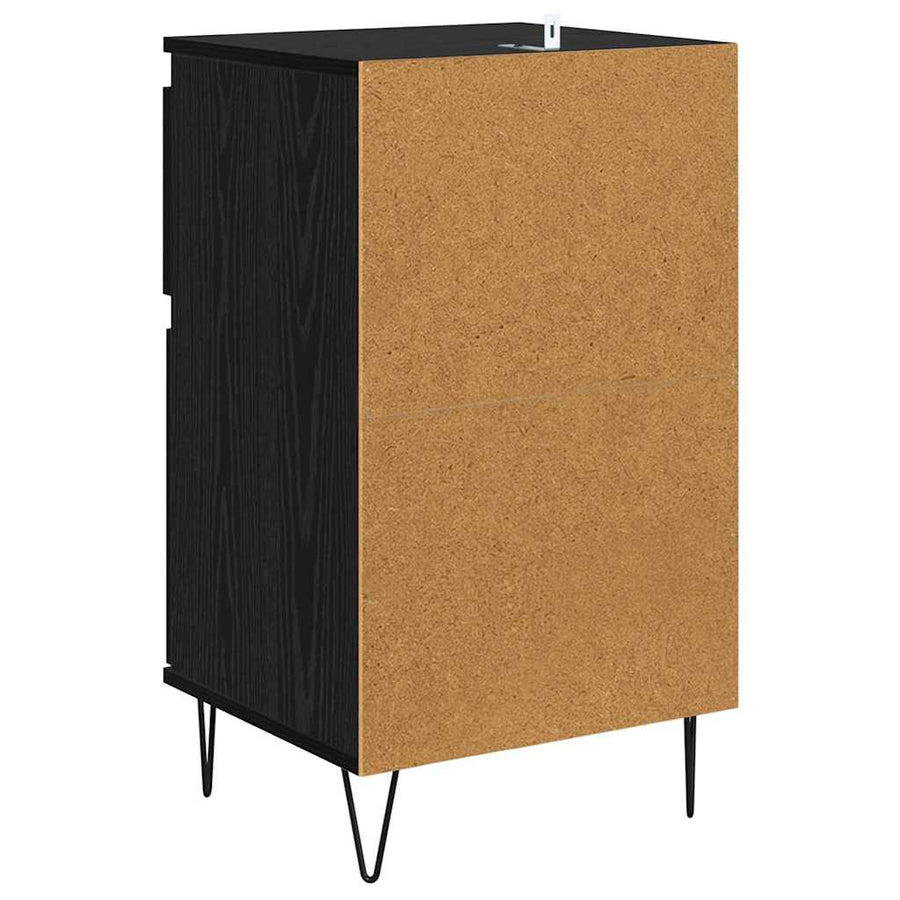 Dressoir met lade Zwart eiken 35 x 40 x 70 cm Bewerkt hout