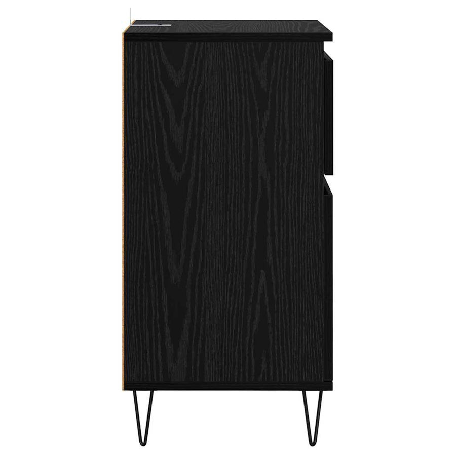 Dressoir met lade Zwart eiken 35 x 40 x 70 cm Bewerkt hout