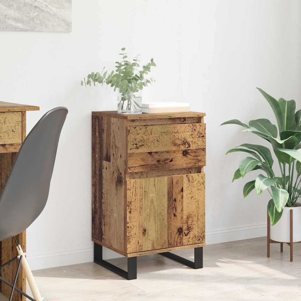 Dressoir met lade Oud hout 35 x 40 x 70 cm Bewerkt hout