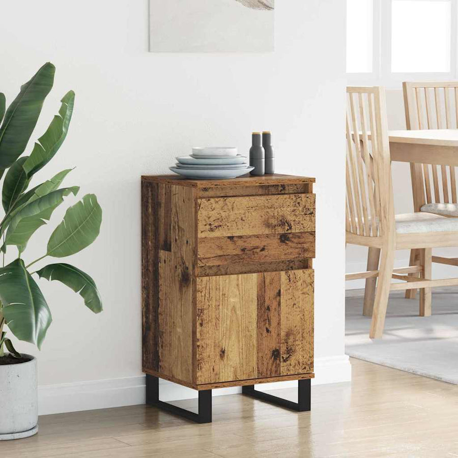 Dressoir met lade Oud hout 35 x 40 x 70 cm Bewerkt hout