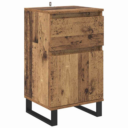 Dressoir met lade Oud hout 35 x 40 x 70 cm Bewerkt hout