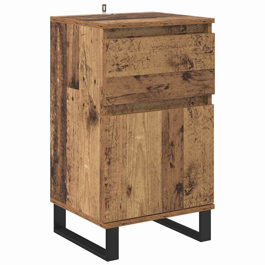 Dressoir met lade Oud hout 35 x 40 x 70 cm Bewerkt hout