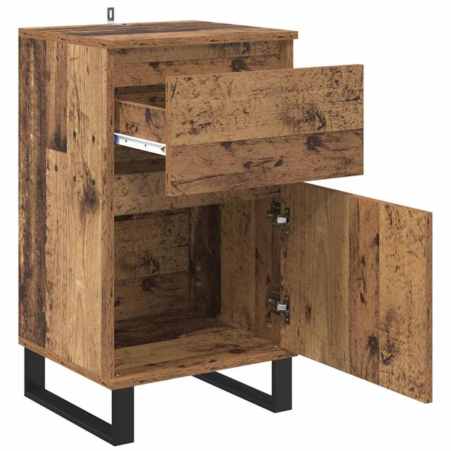 Dressoir met lade Oud hout 35 x 40 x 70 cm Bewerkt hout