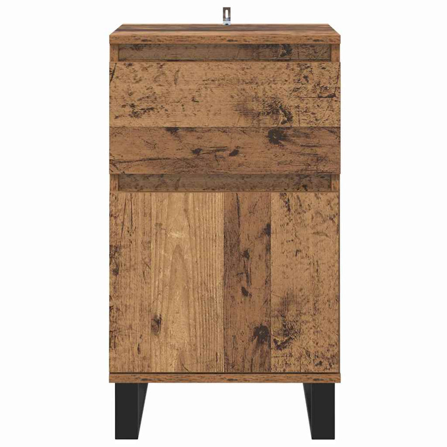 Dressoir met lade Oud hout 35 x 40 x 70 cm Bewerkt hout
