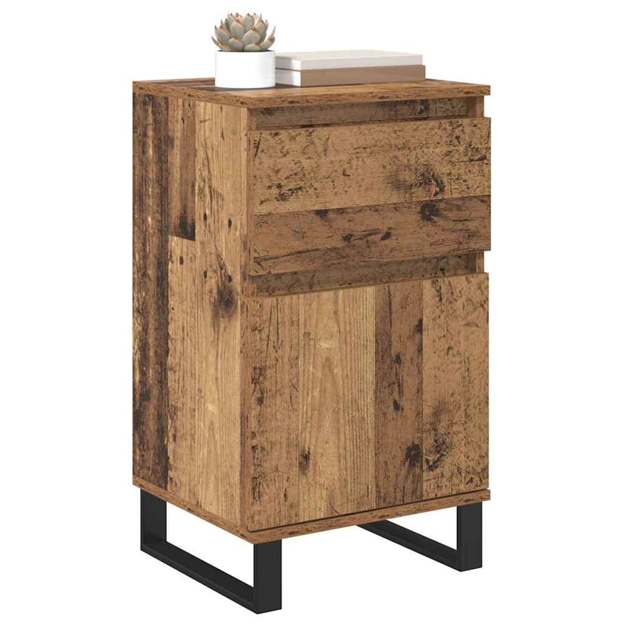 Dressoir met lade Oud hout 35 x 40 x 70 cm Bewerkt hout