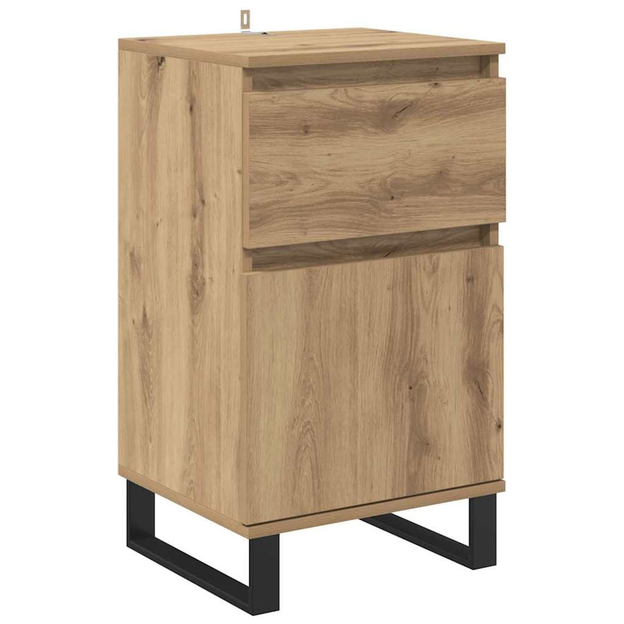 Dressoir artisanaal eikenkleurig 35 x 40 x 70 cm Bewerkt hout