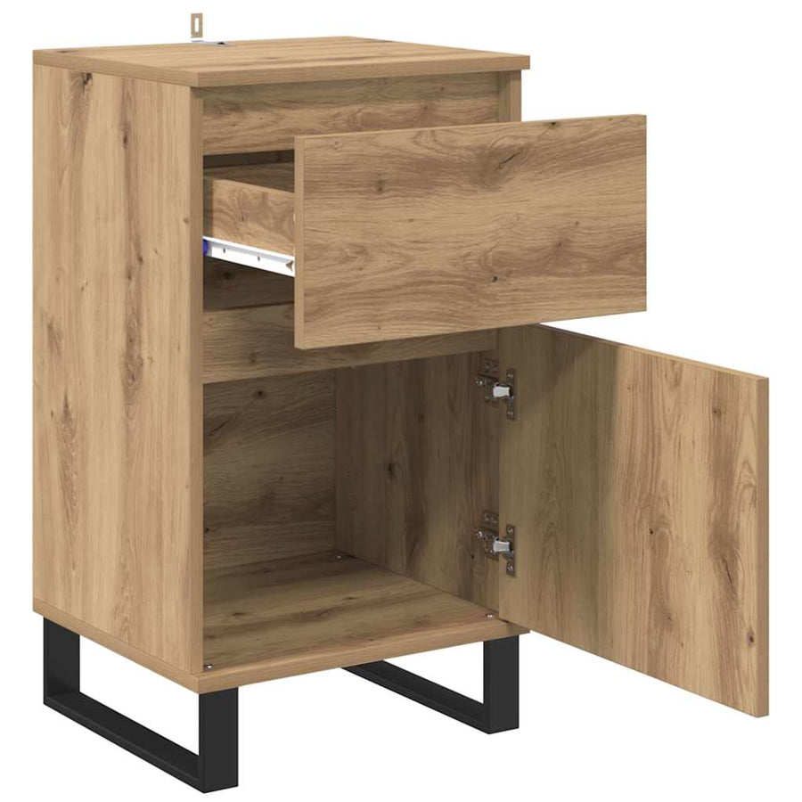 Dressoir artisanaal eikenkleurig 35 x 40 x 70 cm Bewerkt hout