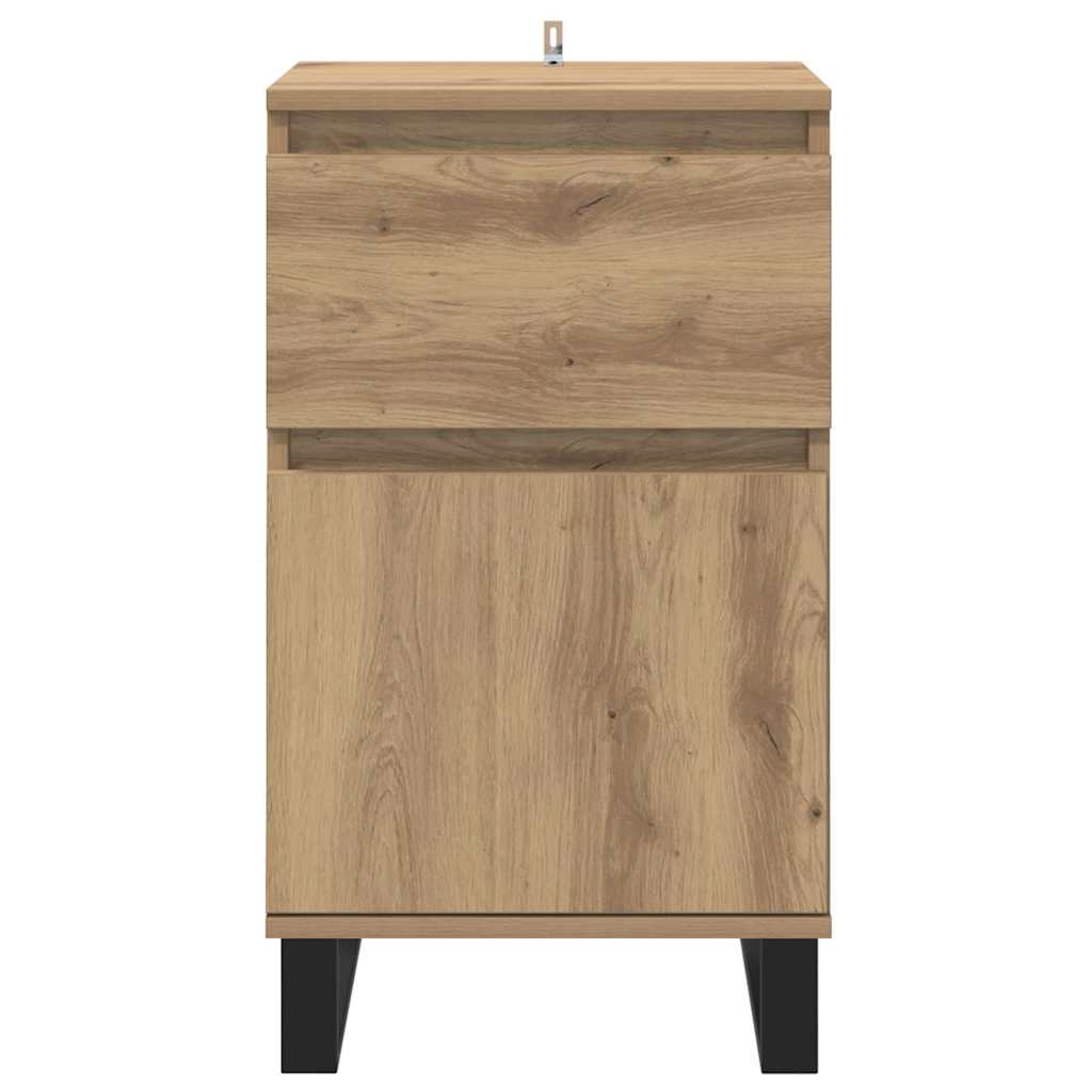 Dressoir artisanaal eikenkleurig 35 x 40 x 70 cm Bewerkt hout