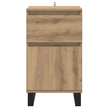 Dressoir artisanaal eikenkleurig 35 x 40 x 70 cm Bewerkt hout