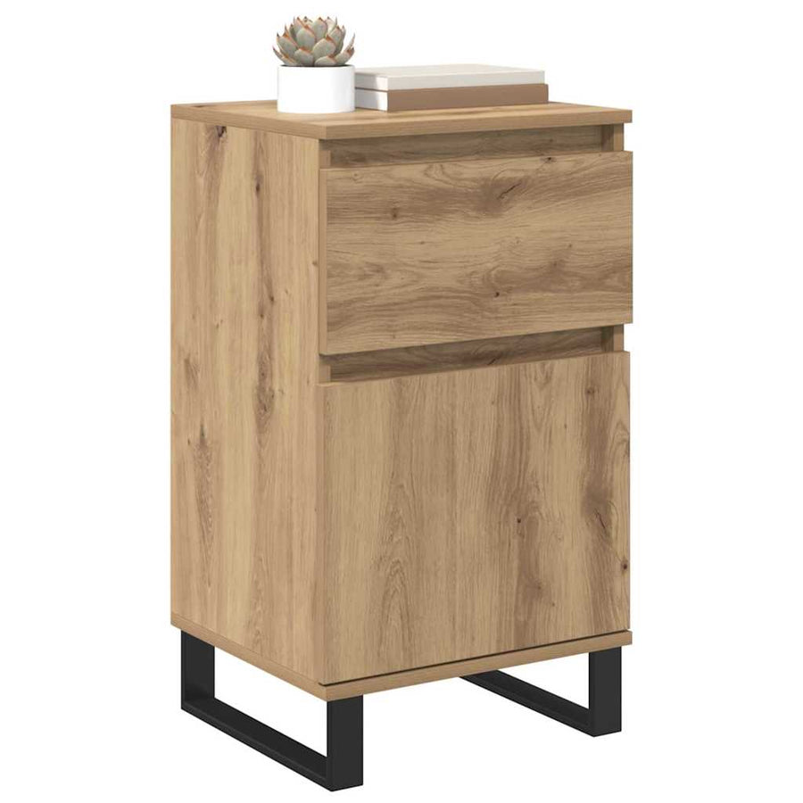 Dressoir artisanaal eikenkleurig 35 x 40 x 70 cm Bewerkt hout