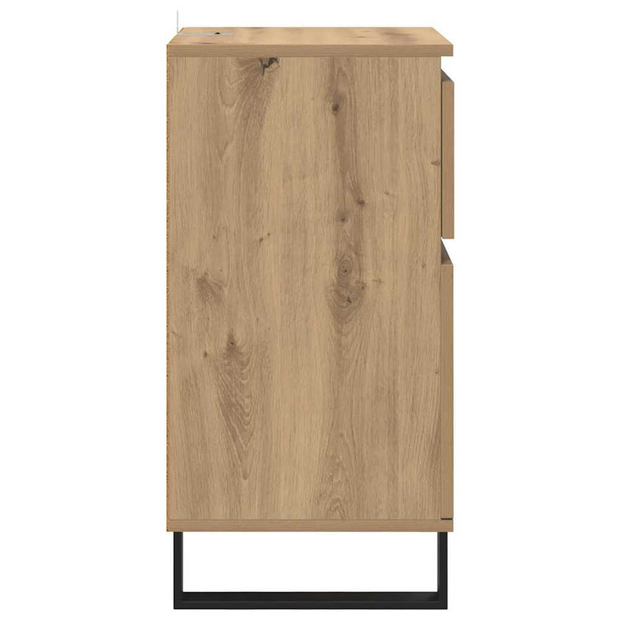 Dressoir artisanaal eikenkleurig 35 x 40 x 70 cm Bewerkt hout