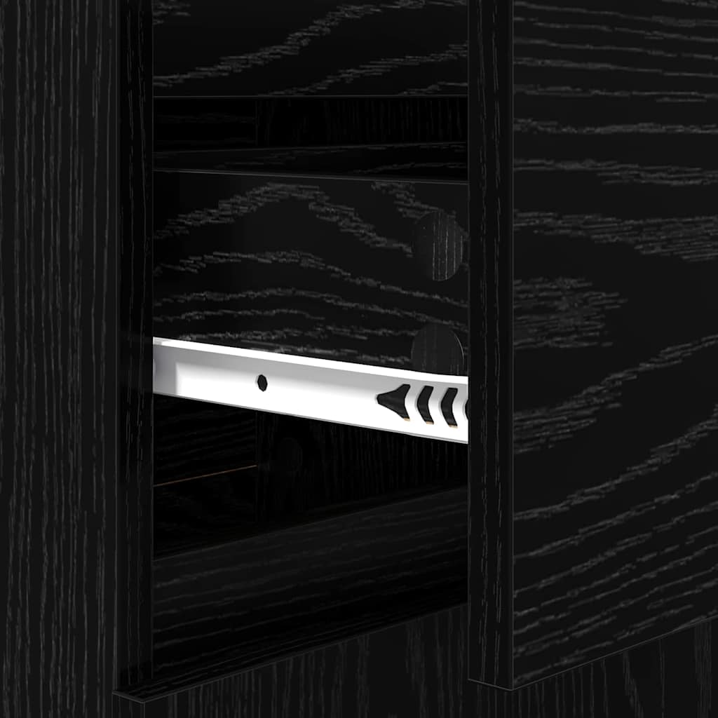 Dressoir met lade Zwart eiken 35 x 40 x 70 cm Bewerkt hout