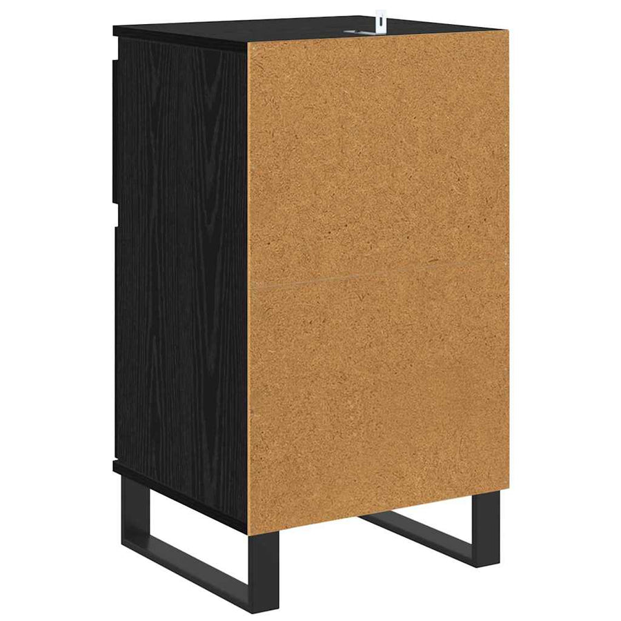 Dressoir met lade Zwart eiken 35 x 40 x 70 cm Bewerkt hout