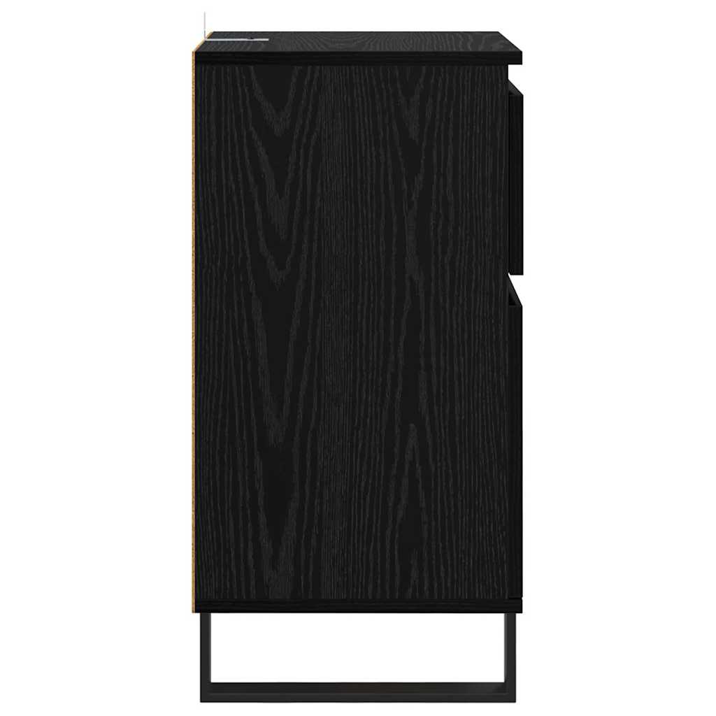Dressoir met lade Zwart eiken 35 x 40 x 70 cm Bewerkt hout