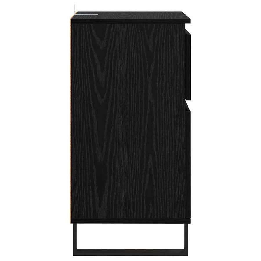 Dressoir met lade Zwart eiken 35 x 40 x 70 cm Bewerkt hout