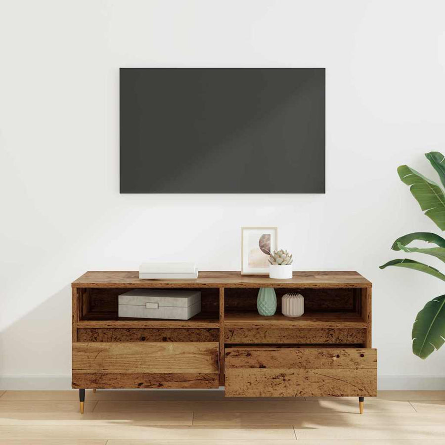 TV-kast Oud Hout 100 x 34,5 x 44,5 cm Gemonteerd hout en ijzer