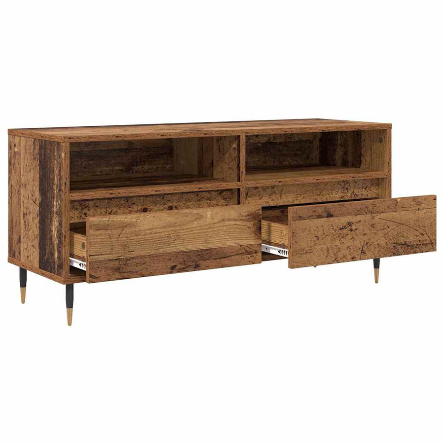 TV-kast Oud Hout 100 x 34,5 x 44,5 cm Gemonteerd hout en ijzer