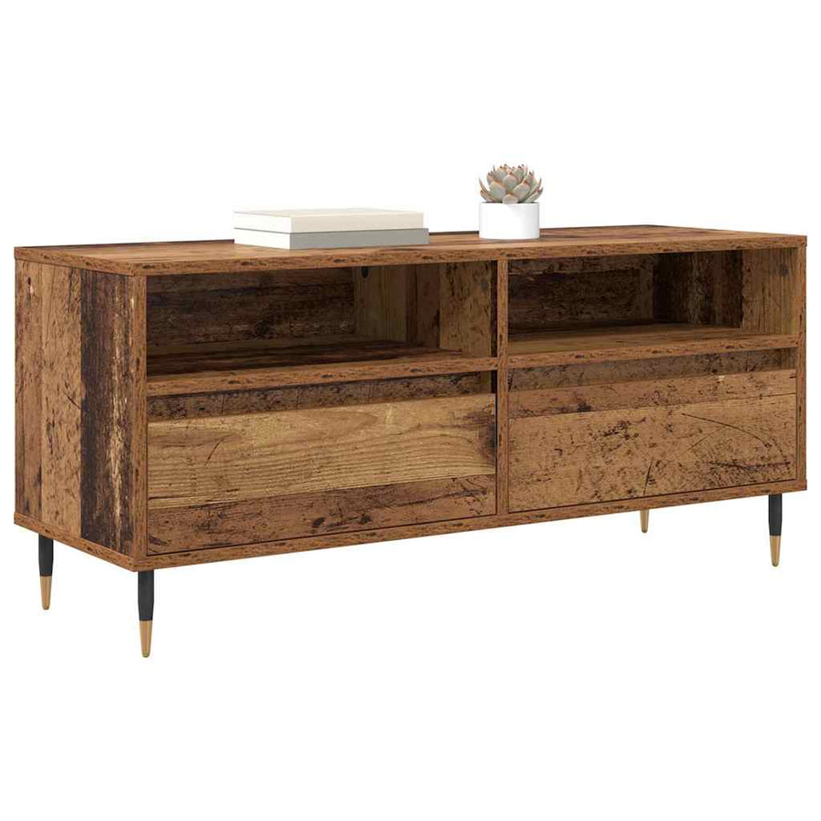 TV-kast Oud Hout 100 x 34,5 x 44,5 cm Gemonteerd hout en ijzer