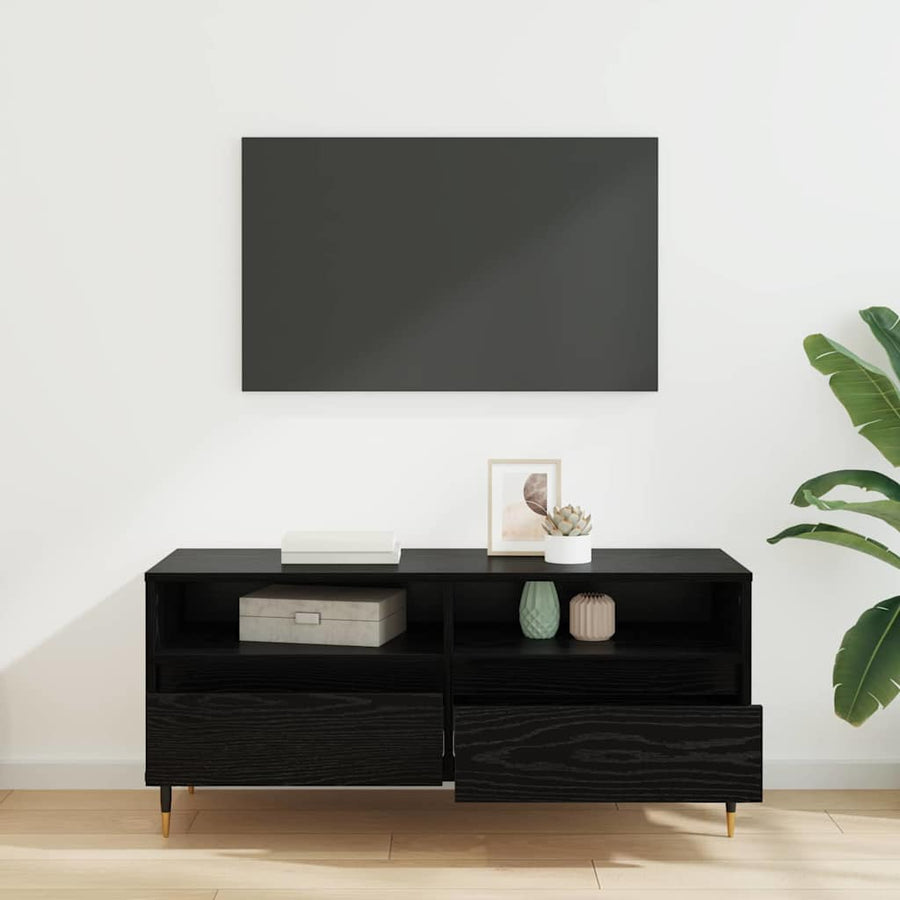 TV-kast met lade Zwart Eiken 100 x 34,5 x 44,5 cm