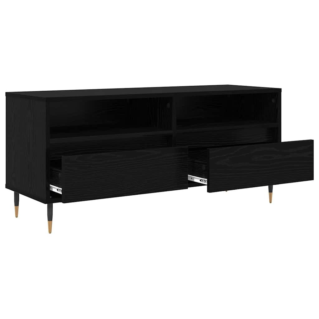 TV-kast met lade Zwart Eiken 100 x 34,5 x 44,5 cm