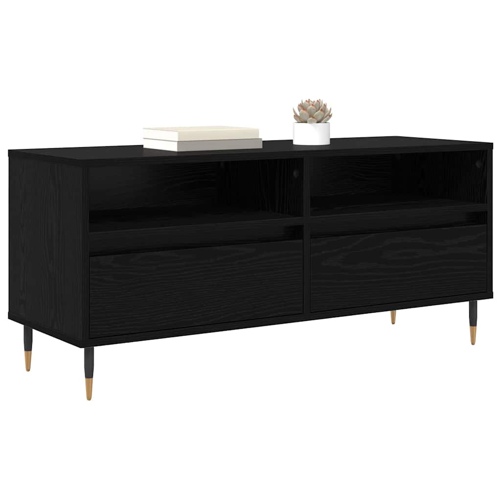 TV-kast met lade Zwart Eiken 100 x 34,5 x 44,5 cm