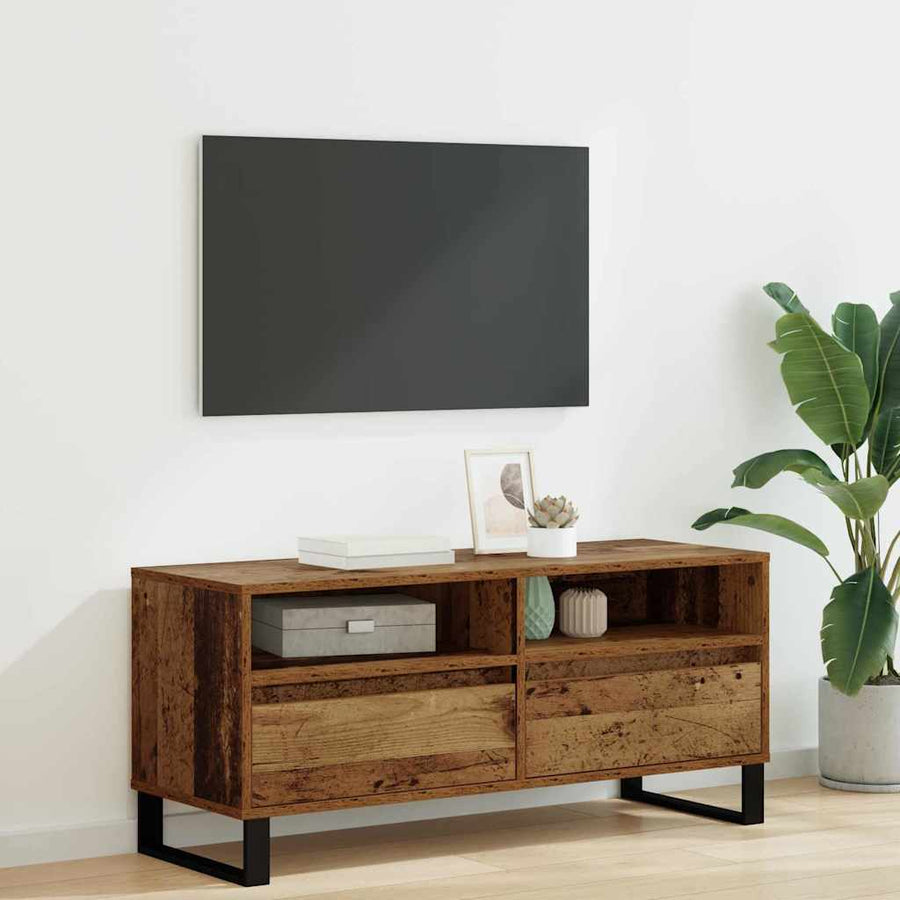 TV-kast Oud Hout 100 x 34,5 x 44,5 cm Gemonteerd hout en ijzer
