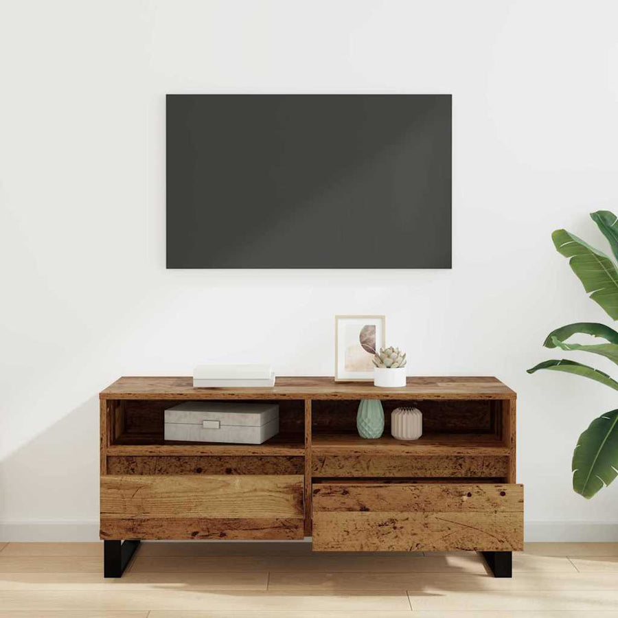 TV-kast Oud Hout 100 x 34,5 x 44,5 cm Gemonteerd hout en ijzer