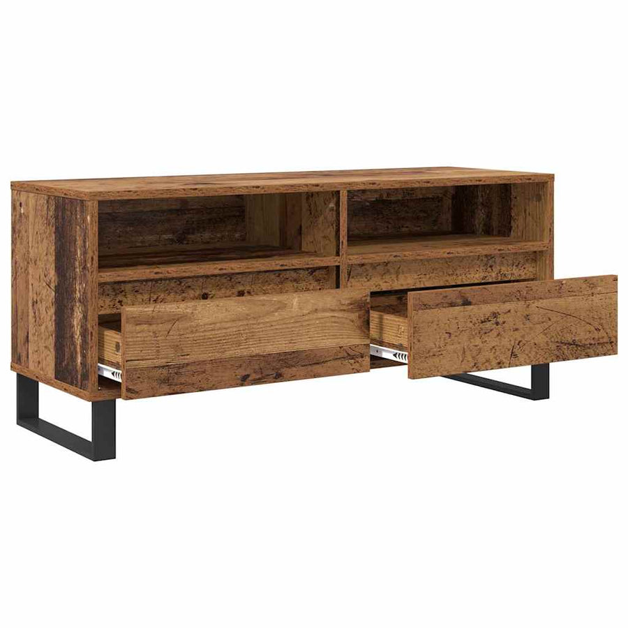 TV-kast Oud Hout 100 x 34,5 x 44,5 cm Gemonteerd hout en ijzer