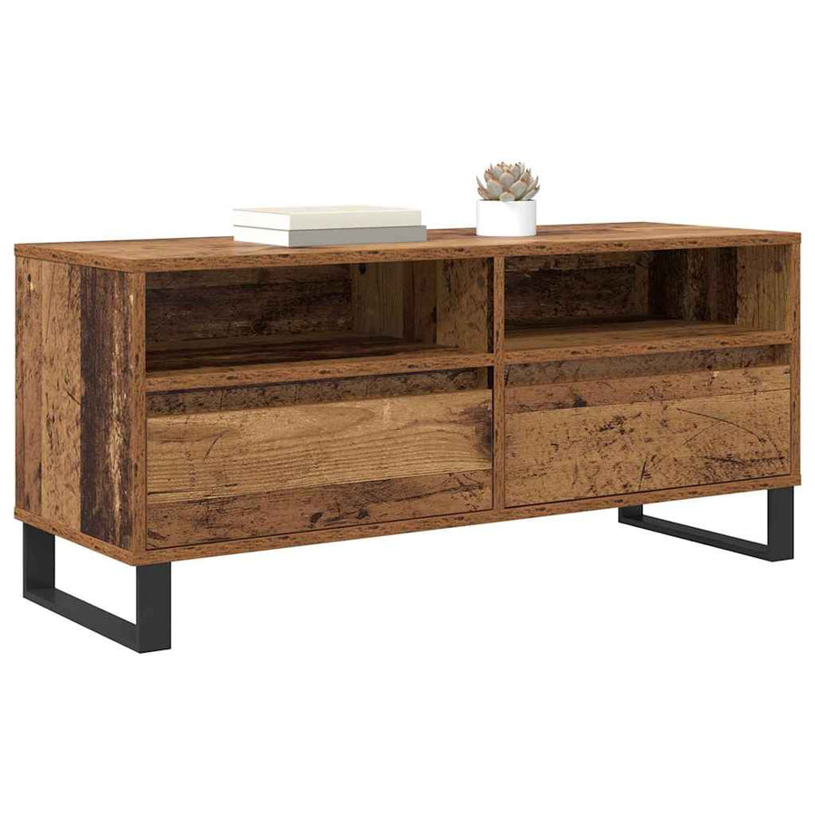 TV-kast Oud Hout 100 x 34,5 x 44,5 cm Gemonteerd hout en ijzer