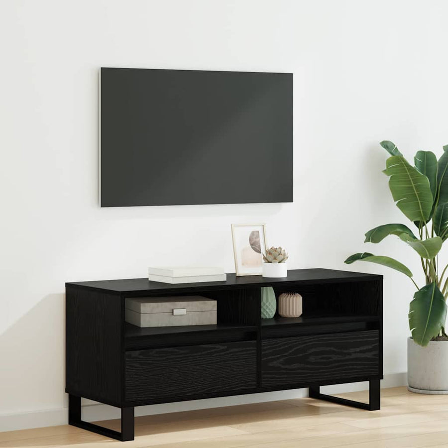 TV-kast met lade Zwart Eiken 100 x 34,5 x 44,5 cm