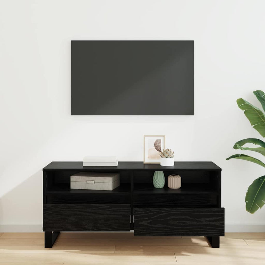 TV-kast met lade Zwart Eiken 100 x 34,5 x 44,5 cm