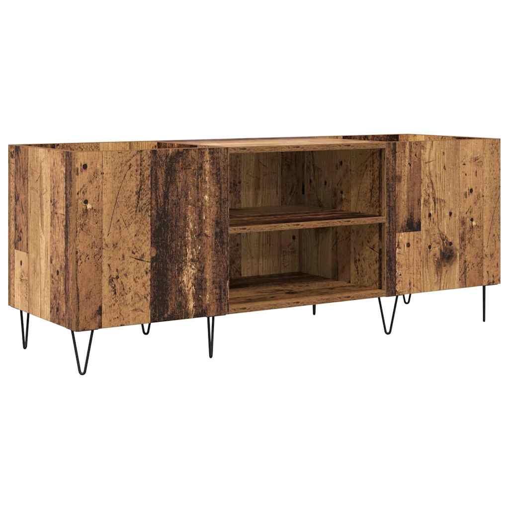 Platenkast Oud Hout 121 x 38 x 48 cm Gemonteerd hout en ijzer