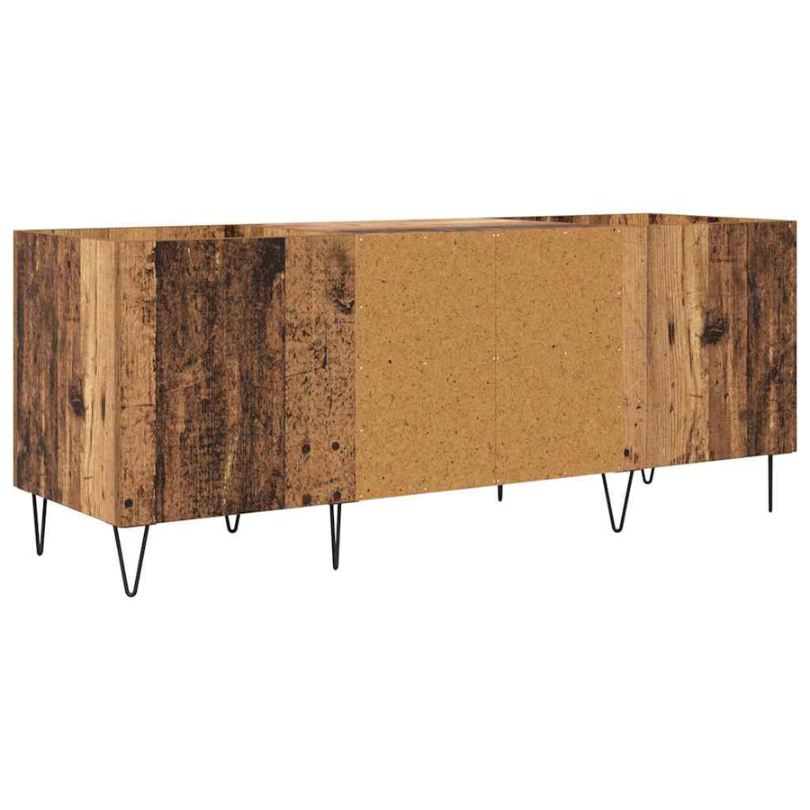 Platenkast Oud Hout 121 x 38 x 48 cm Gemonteerd hout en ijzer