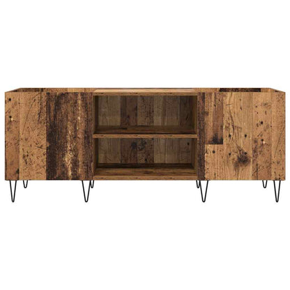 Platenkast Oud Hout 121 x 38 x 48 cm Gemonteerd hout en ijzer