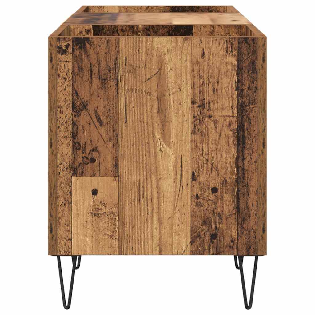 Platenkast Oud Hout 121 x 38 x 48 cm Gemonteerd hout en ijzer