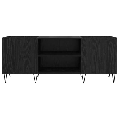 Platenkast met plank met opslag Zwart Eiken 121 x 38 x 48 cm